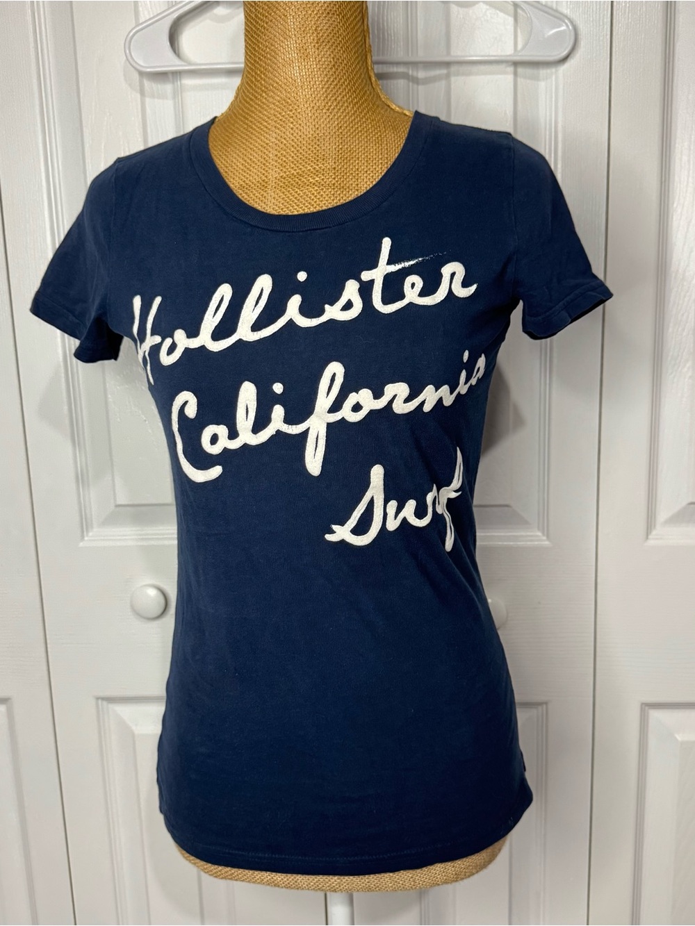 Hollister y2k Navy California Surf Script Tee